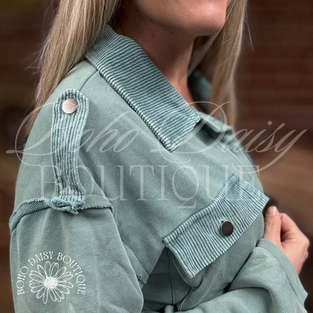Blue Boho Star Patch Sweater/Cardigan