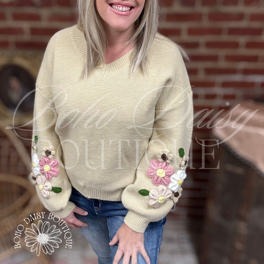 Bouquet of Flowers Knit Sweater
