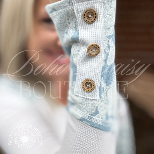 Blue Sky Paisley Long Sleeve