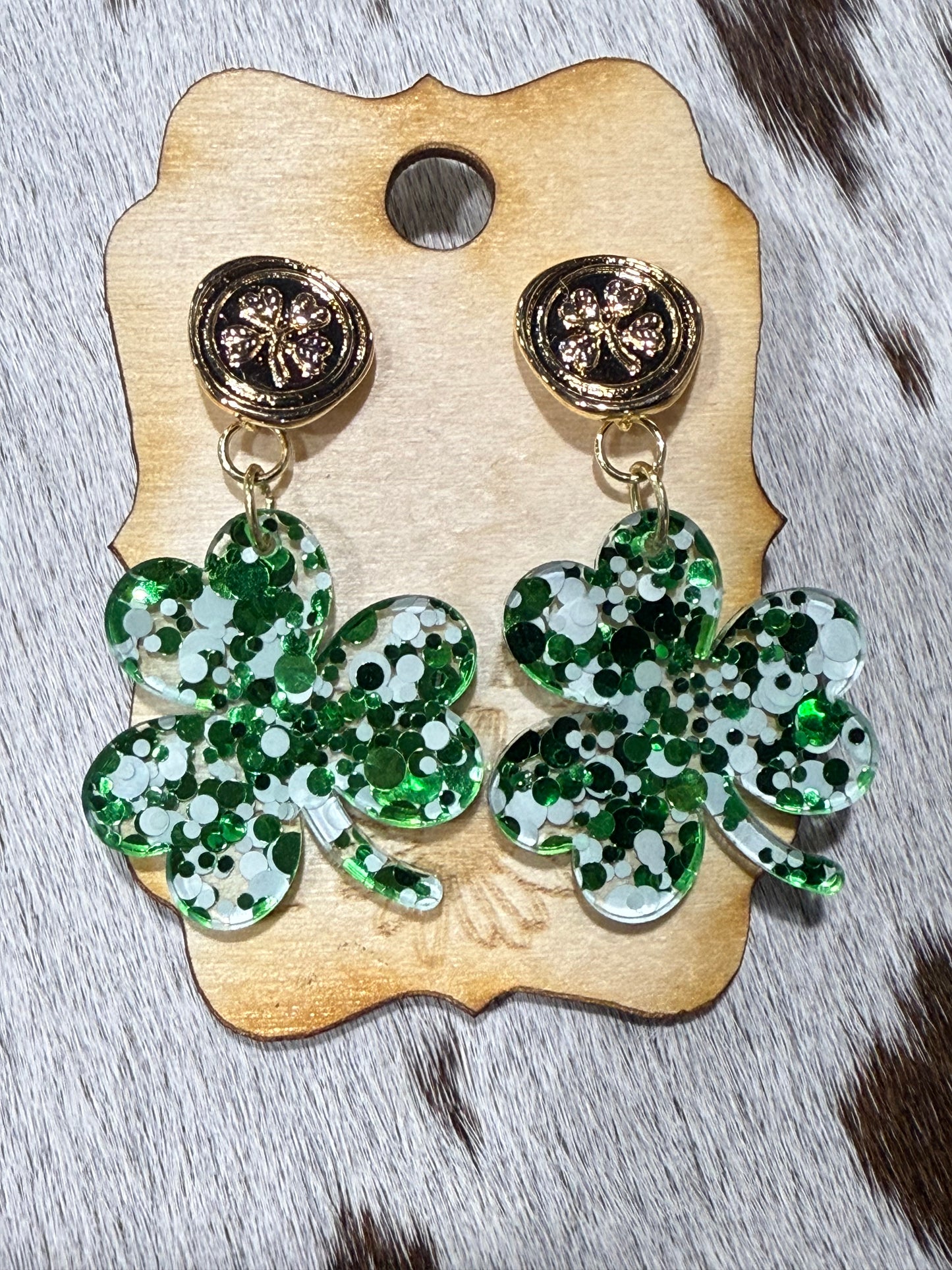 St. Pattys Day Clover Earring Dangle