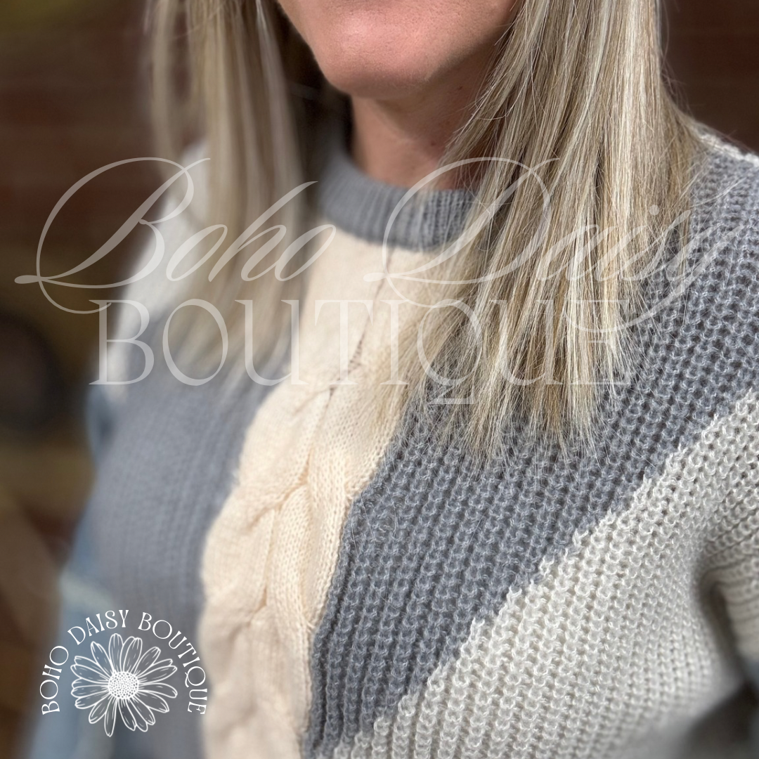 Colorado Mixed Knit Denim Sweater