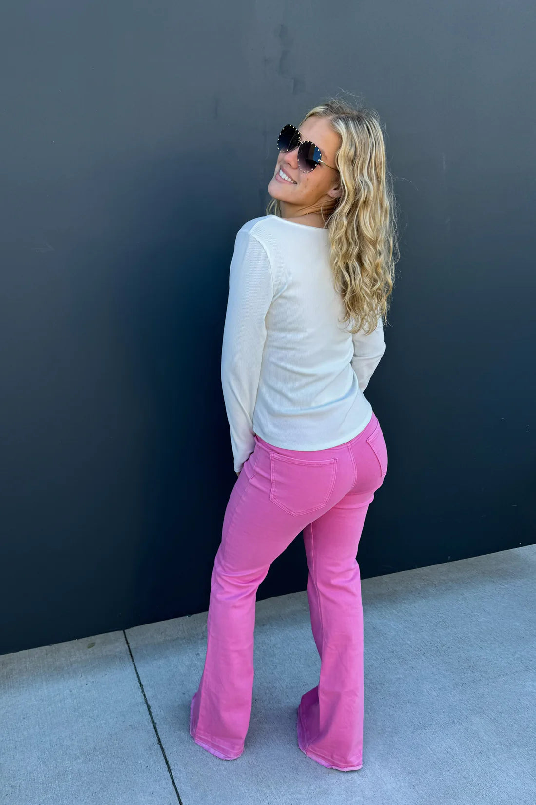 So-Cute in Pink Flare Jeans