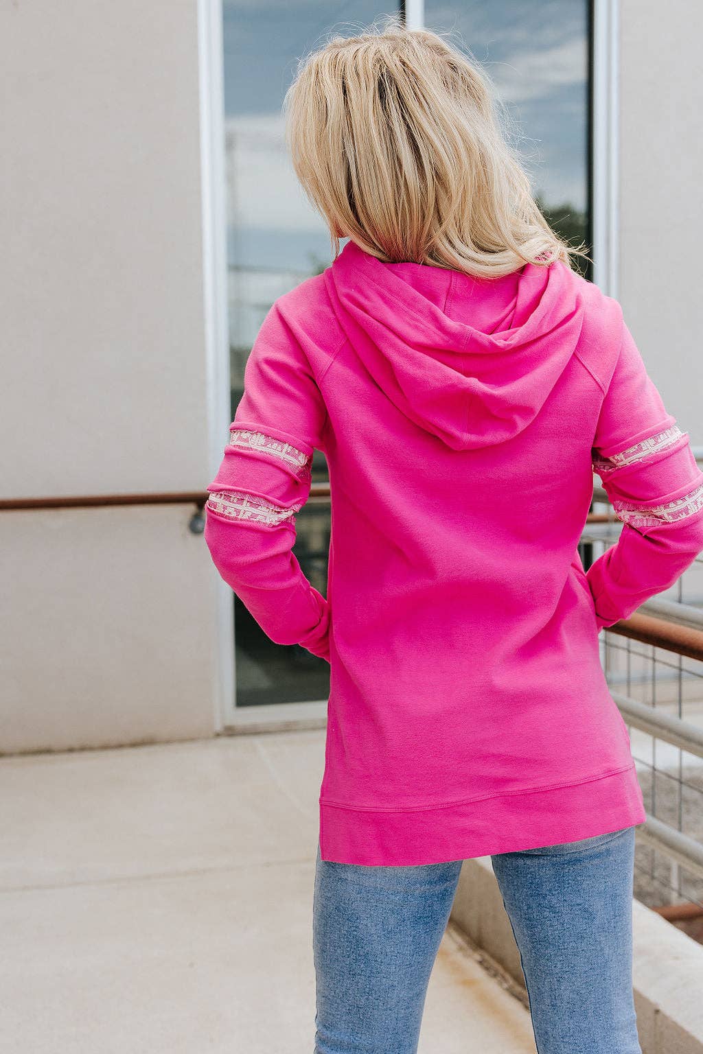 Sideslit Hoodie - Made For You- Pink: M