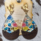 Gold Butterfly Floral Dangle