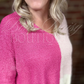 Pink Colorblock Knot Sweater